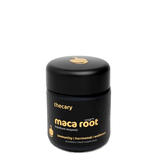 Tabletas de raíz de maca | Suplemento de 1250 mg | Energía, libido, fertilidad y vitalidad | thecary