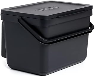 TATAY Kitchen Food Waste Compost Caddy Bin, 6L Capacity, Polypropylene, Made from 100% Recycled Materials, Ocean Colour. Measures 26,5 x 19 x 18,5 cm (1105501)