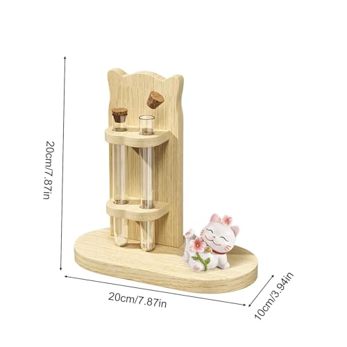 Tubo decorativo doble con tapón de corcho jarrón miniatura de interior 7