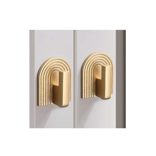 2ピース ゴールデンキャビネットハンドル モダンワードローブ引き出し取っ手 食器棚ドアノブ 家具ハンドル (0.63)