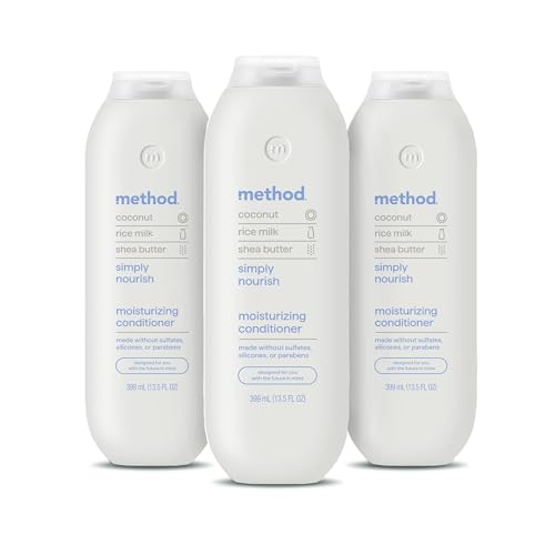 Image of Method Moisturizing Conditioner, Simply Nourish - Revitalizes Dry Hair, Safe for Color-Treated Hair - Sulfate Free and Cruelty Free - 13.5 oz, Pack of 3