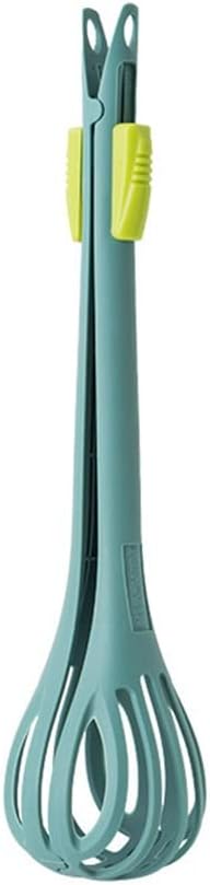 Multi-Function 3-Color Whisk Manual Egg Beater Nylon Food Tongs Noodle Salad Bread Clips Mixer Kitchen Baking Accessories(Gray)