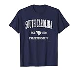 South Carolina vintage apparel design. Vintage South Carolina T-Shirt - PLEASE ORDER A SIZE UP IF YOU PREFER A RELAXED FITTED TEE - Available in Mens, Womens, Kids & Plus Size Tees. South Carolina T-Shirt with state of South Carolina, year establishe...