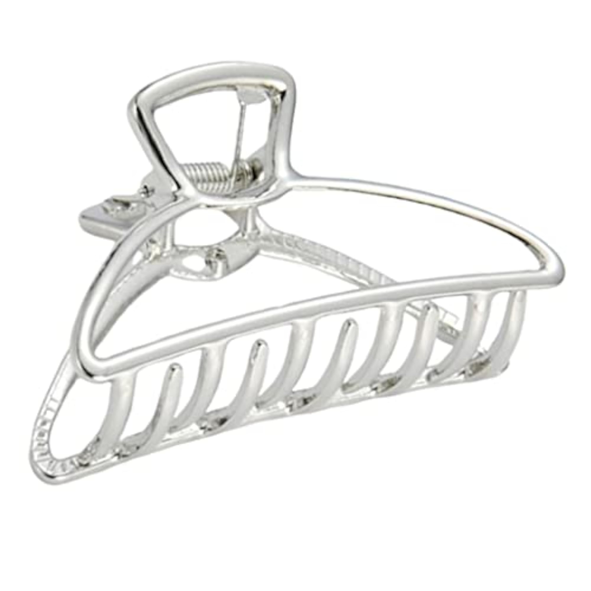 2x Triangle Metal Jaw Hair Claw Clips for Women, Silver