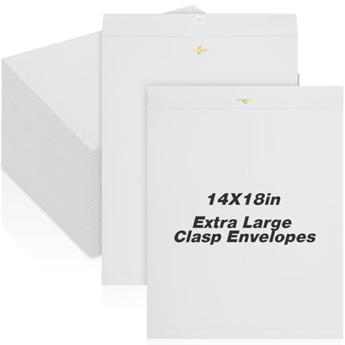 Feifeiya 40 Pcs Extra Large Mailing Clasp Envelopes 14 x