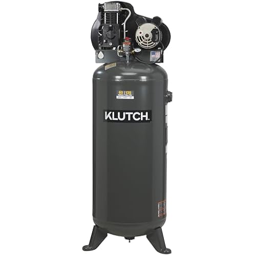 Klutch 60-Gallon Vertical Air Compressor, Single-Stage, 3.7 HP, 230V
