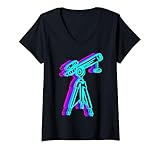 Photo Gallery donna retro telescopio astronomia sistema solare vaporwave maglietta con collo a v Photo Gallery donna retro telescopio astronomia sistema solare vaporwave maglietta con collo a v