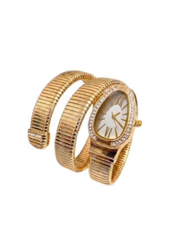 Imported Luxury Serpent Spiral Snake Watch for Women Gold Toned F...