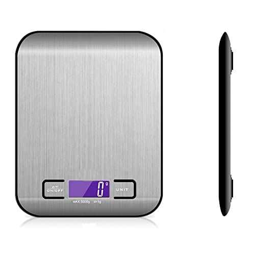 Küchenwaage Digital, 5KG Küchenwaage mit LCD Display und Tara Funktion, Küchenwaage zum Backen und Kochen, Messen von Zutaten, Schmuck so weiter, 1g Cover