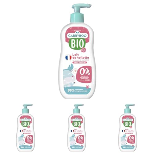 Lait de toilette CARRYBOO beurre de karité bio flacon pompe 500ml lot de 4