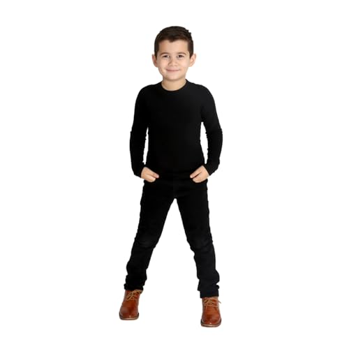 Fun and Function Sens-ational Hip Hugging Tee - Long Sleeve Compression Shirt for Boys & Girls - Sensory Compression Shirt for Kids & Teens - Black - Large