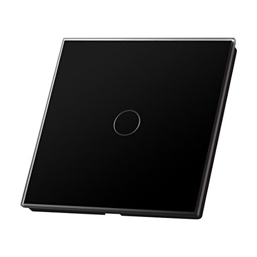 Aexit 1 gång 1-vägs panellampa på och av Touch-häxor Väggmonterad ljusströmbrytare Svart - 86mm x 86mm x 33mm / 3.4x3.4x1.3in (L * B * H) AC 90V ~ 250V(Lampe de panneau 1 voie 1 voie sur interrupteurs