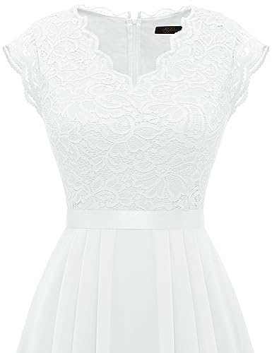 Image of Dressystar Women's V Neck Sleeveless Lace Bridesmaid Dress Wedding Party Gown