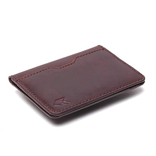 FOXHACKLE Leather Credit Card Wallet for Men and Women, Thin Bifold RFID Blocking Wallet, Slim Front Pocket Minimalist Card Holder Wallet, Small Card Case