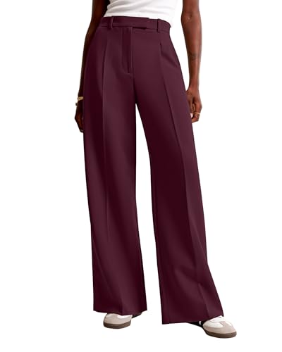 Image of NIMIN Women Wide Leg Pants High Waisted Dressy Work Trousers Business Casual Palazzo Pants with Pockets