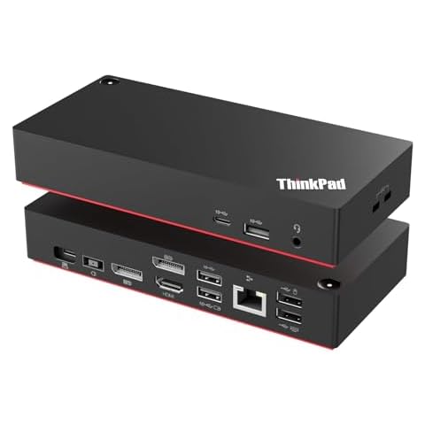 ThinkPad 40AY0090 Universal USB-C Docking Station for Lenovo Laptops, 3 External Displays, Comes with ITSPWR Bundle Cover