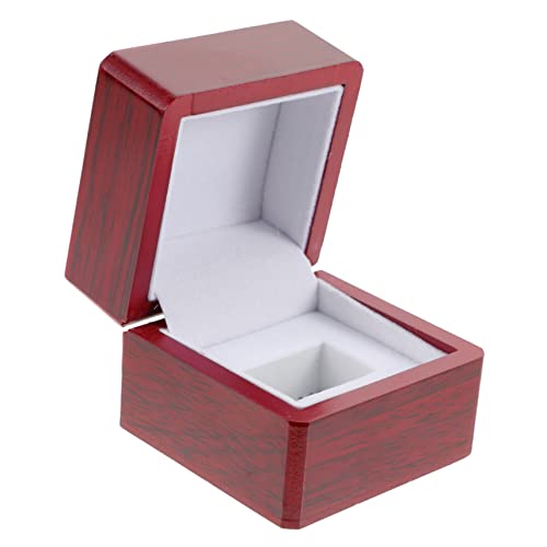 Didiseaon Championship Ring Display Box Wooden Ring Case for Baseball Showcase Engagement Wedding Ring Box Sturdy Decorative Storage Box