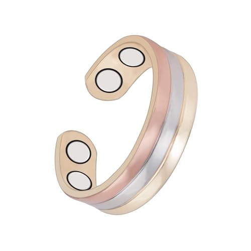 EnerCoppeX Copper Magnetic Ring for Women, Lymphatic Drainage Adjustable Ring with 3500 Gauss Magnet(0963)