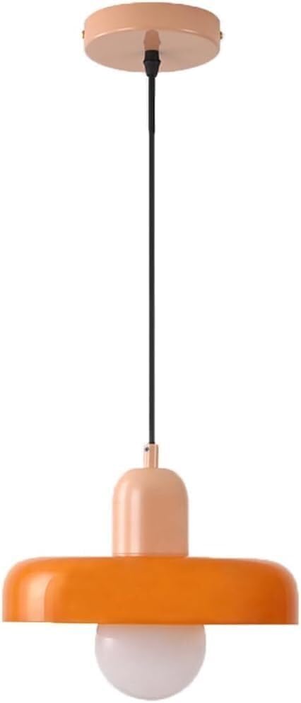 Lampe suspendue du milieu du siècle en verre soufflé orange haut de gamme QTHWB