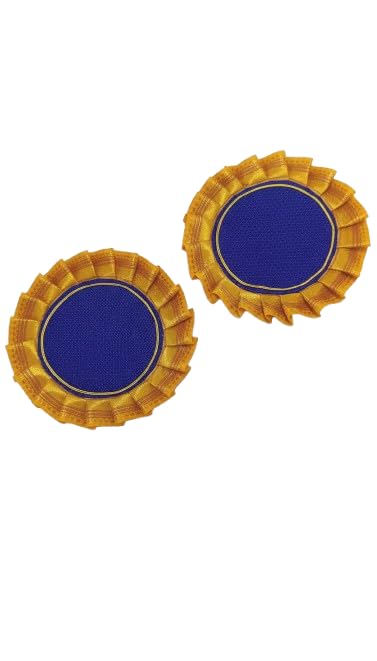 Khan Fabric Samai Āsan (Set of 2) | 9-Inch Round Pooja Mat with Frilled Lace | Washable & Durable | Elegant Traditional Design for Mandir, Diya, Pooja Thali & Home Decor(Blue)-image-49