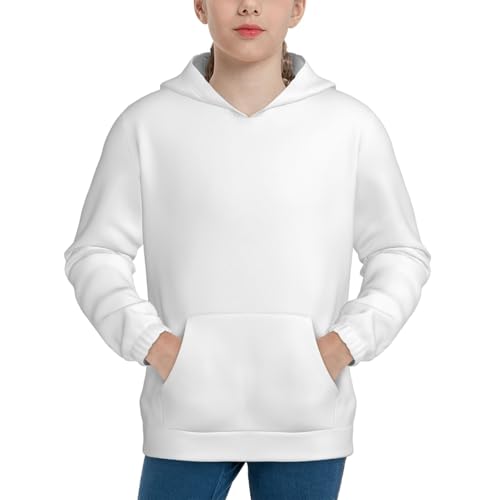 White Kid Hoodies Boys Sweatshirts Girls Pullover with Pocket