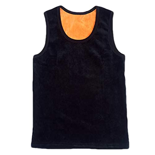 Mens Thermal Underwear Vest | Double-Sided Velvet Thermal Tank Top for Men - Moisture-Wicking Men's Thermal Fleece Lined Underwear Tops Tank Top for Elderly Black