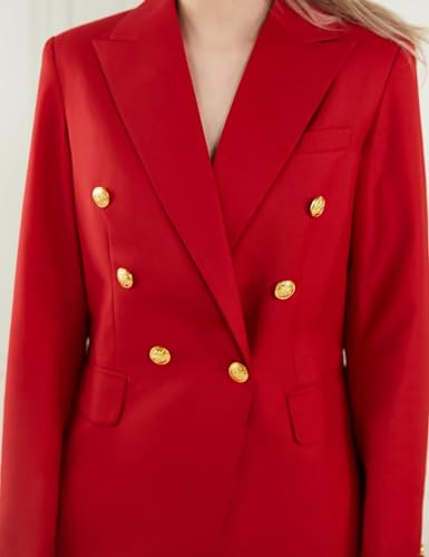 Women's 2 Piece Suit Notched Lapel Pants Suits Set for Women Business Casual Office Work Tuxedo Blazer Pants Set4