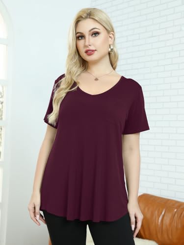 Image of BELAROI Women Plus Size Tops V-Neck Tunics Shirts