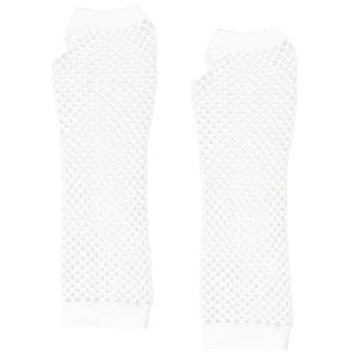 Fishnet Fingerless Gloves for Women Girls 80s Party Costume Wedding Evening Party Accessories, Long & Short 2 pairs3