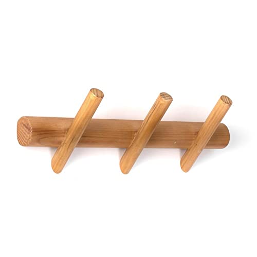 iubihome - Perchero de Pared de Madera Natural, Colgador para Pared Rústico Cover