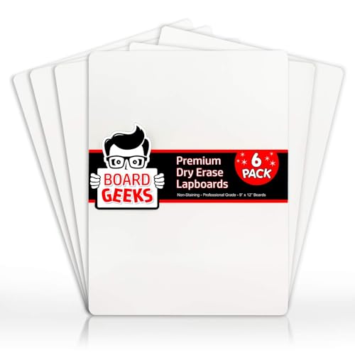 6 Premium Small Dry Erase Board 9"x12"- Portable Dry Erase Lap Bo...