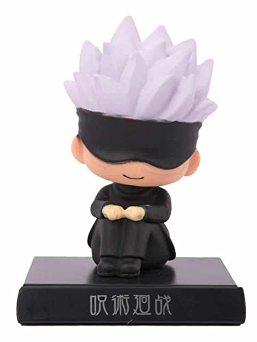 Image of AUGEN Super Hero Satoru Gojo 2 Action Figure Limited Edition Bobblehead with Mobile Holder for Car Dashboard, Office Desk & Study Table (Pack of 1)(Plastic)