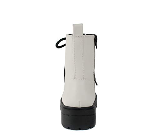 Image of Soda FIRM - Lug Sole Combat Ankle Bootie Lace up w /Side Zipper