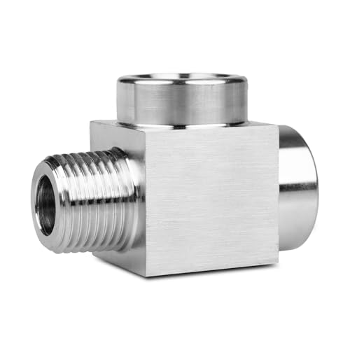 Shinyerpan 1 piece,1/4 npt tee, npt 1/4 tee female to male,3WayConnector,Fabricateof 304 Stainless Steel