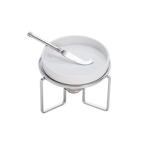 Réchaud para Queijo de Prata com Faca Rojemac Prateado/ Branco
