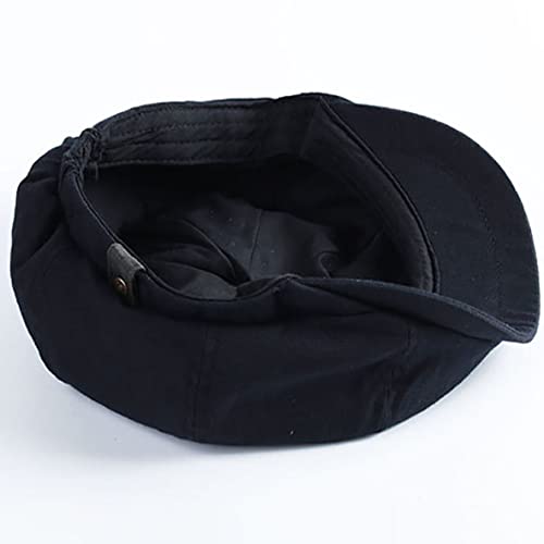 Ebricon QBA220707-7E45B5-FBB-1D2-L British Style Newsboy Hats For Men Male Spring Summer Vintage Octagonal Flat Cap Ivy Caps Cabbie Driver Beret Black thumb #4