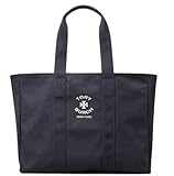Tory Burch 156476 Canvas Logo Design Large Women's Tote Bag (Warm Night Navy Blue)