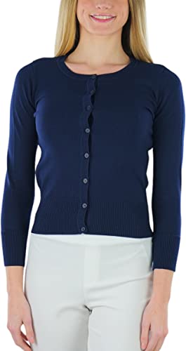 Image of ToBeInStyle Women's Long Sleeve Button Down V-Neck Cardigan