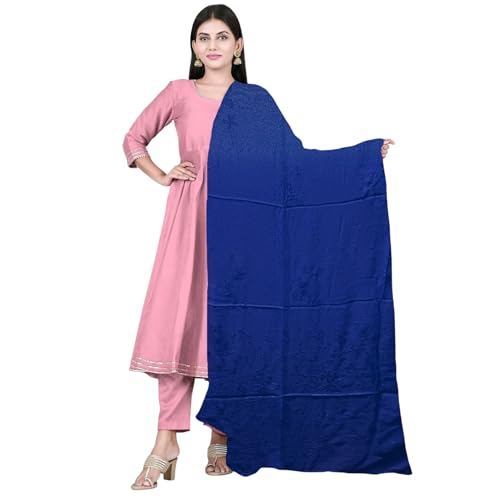 Embroidered Dupatta - Luxurious Handmade Dupatta, Chunni, Scarf, Shawl, Women's Stole - Pure Cotton Ethnic Scarf