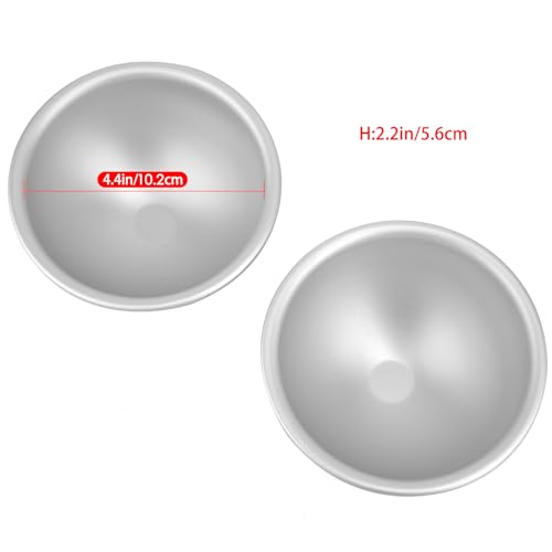 image for Cayanmydery 4 Inch Dome & Hemisphere Cake Molds, 2 PCS Football & Socc