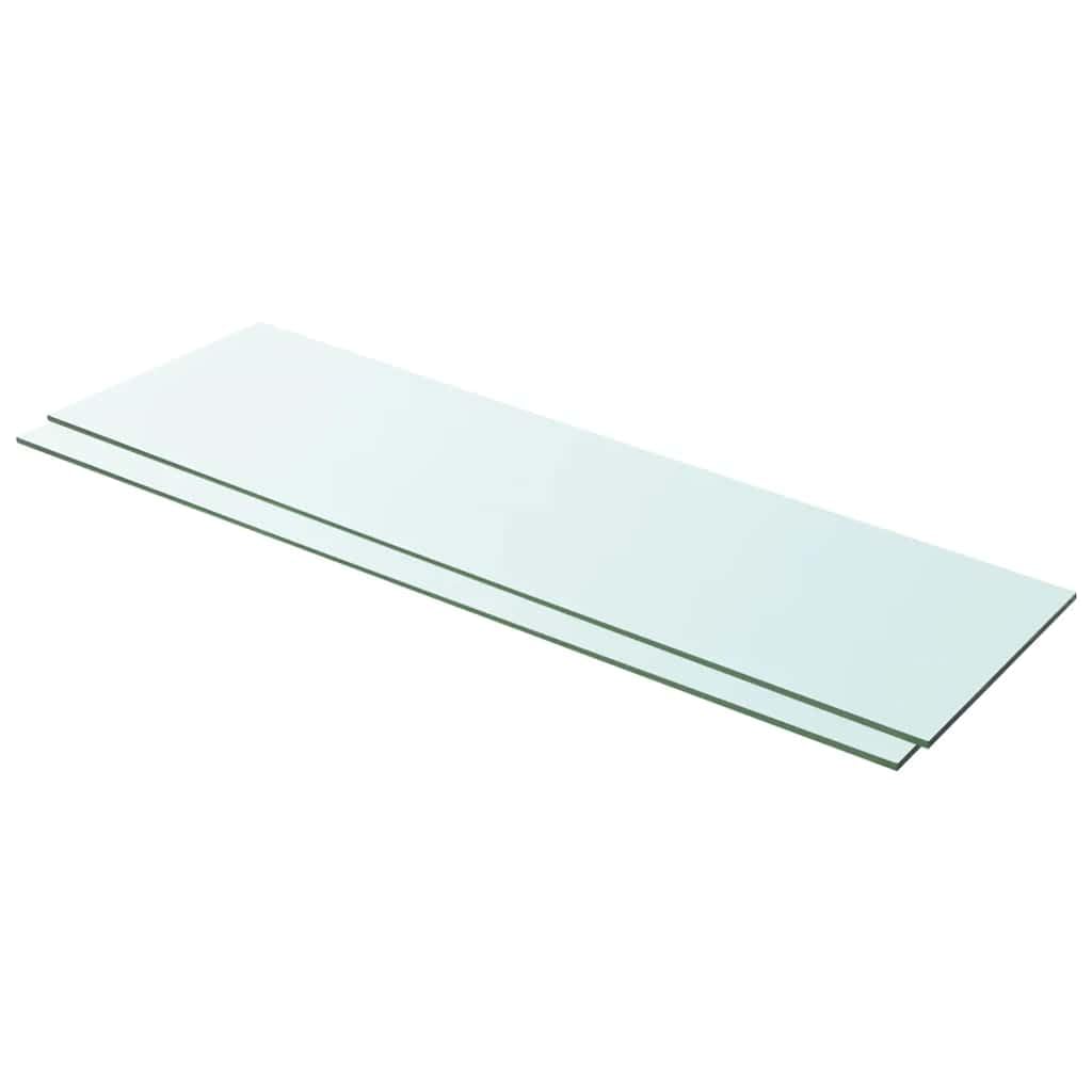 Mensole in vetro da 100 x 30 cm, 2 pannelli in vetro temperato trasparente per parete lamellare, scaffale stabile con portata di 15 kg, per appartamenti e negozi