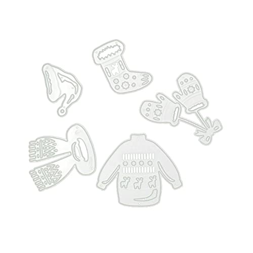 5 peças de roupas de Natal, cortes de metal para fazer cartões, matrizes de corte de metal para scra