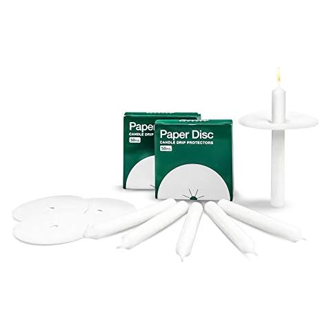 Concordia Supply 5" Candlelight Candles & Paper Drip Protectors (Set of 250) - Convenient for Candlelight Service, Church Vigil, Memorial Candles, Congregational Candles, Christmas Eve Candles Cover