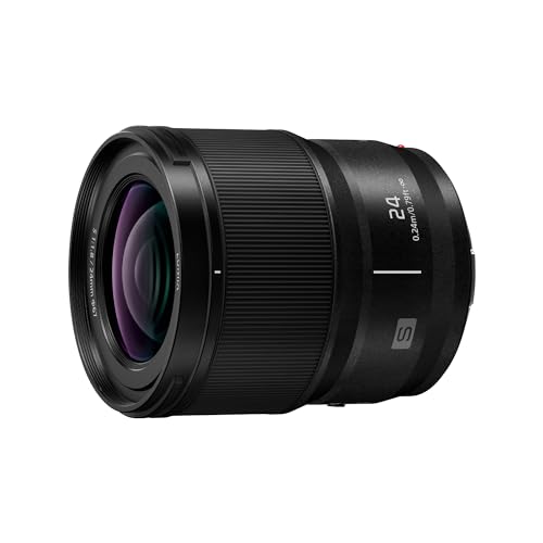 Panasonic Lumix S 24mm F1.8 | Objectif à focale fixe Plein Format S-S24E (Bokeh, Portraits, Vidéo, Tropicalisé, Compact et léger) Noir – Compatible monture L