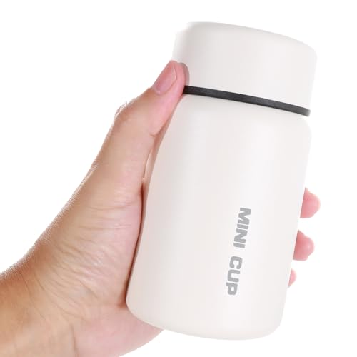 水筒 280ml ステンレスボトル ウォーターボトル マグボトル 軽量 保温 保冷 かわいい 外出 持ち歩きやすい おしゃれ water bottle ステンレス ミニ水筒 魔法瓶 真空断熱タンブラー 男の子 女の子 小学生 (ホワイト)