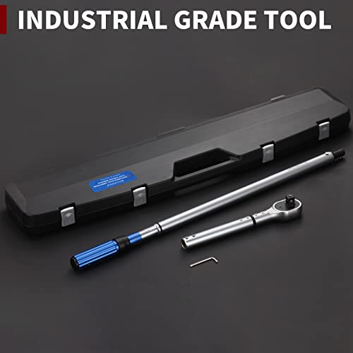 Image of BULLTOOLS 3 /4-Inch Drive Click Torque Wrench, 48-tooth High Accuracy Torque Wrench Set with a Hex Key 100-600ft.lb / 135-815Nm 1-Piece