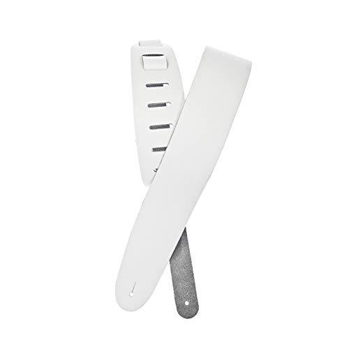 Image of D'Addario Basic Classic Leather Guitar Strap, White