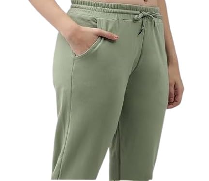 Image of BLUE STAR SHARK Women's Cotton Loopknit Track Pants | Comfortable Lounge Pants for Summer | Casual Pyjamas, Nightwear, Gym, Yoga, Sports, Running | Relaxed Fit Everyday Comfort