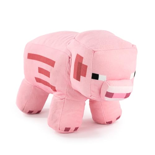 Plüsch Minecraft Videospielfiguren - Enderman, Lama, Ozelot, Schwein, Steve, Alex, Creeper, Wolf - Größen je nach Modell - Super Soft Qualität (Schwein)