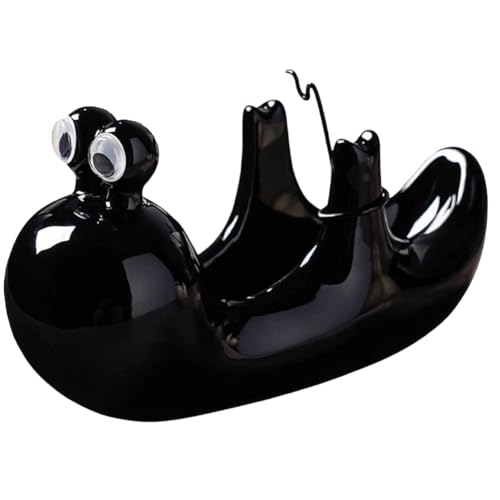 Akfldms Soporte de Bobina para Caracol, Soporte de Bobina de Cerámica, Decoración Artística para Senderismo, Camping, Piscina, Relajación Al Aire Libre, Color Negro.